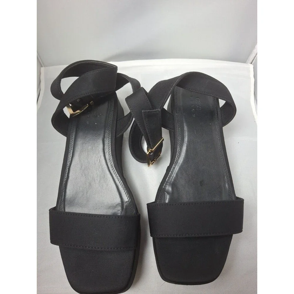 ASOS DESIGN black Ankle Strap Sandals Size 8 W